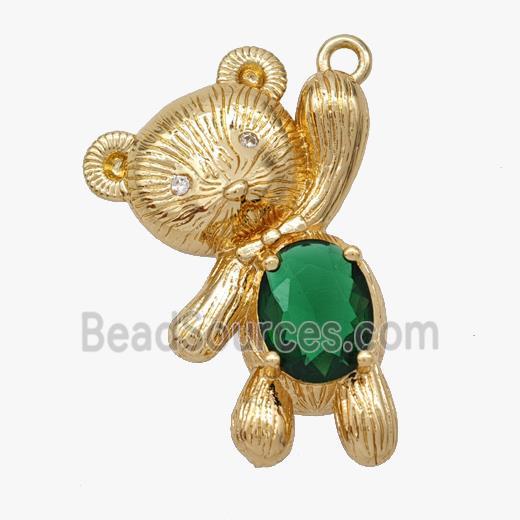 Copper pendant pave zircon, Gold Plated