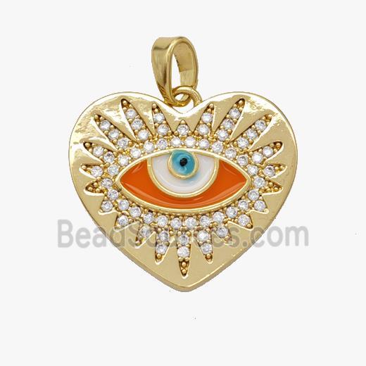 Copper pendant pave zircon, Gold Plated