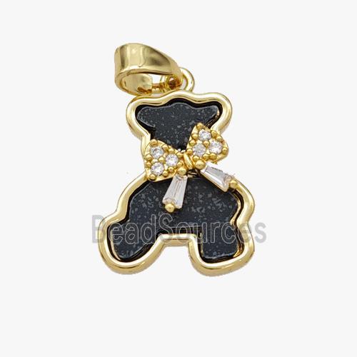 Copper pendant pave zircon, Gold Plated