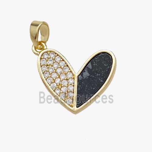 Copper pendant pave zircon, Gold Plated