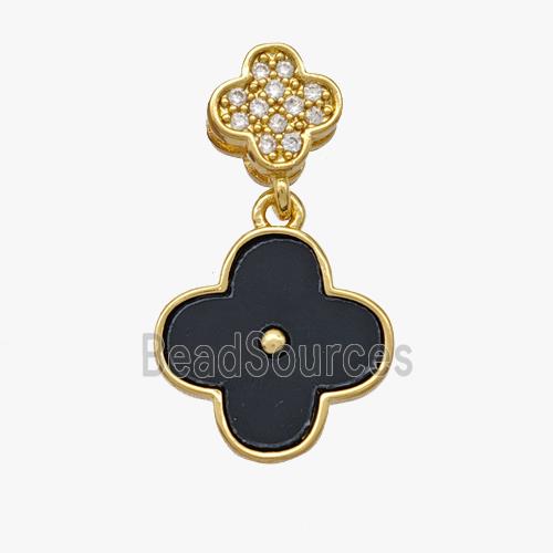 Copper pendant pave zircon, Gold Plated