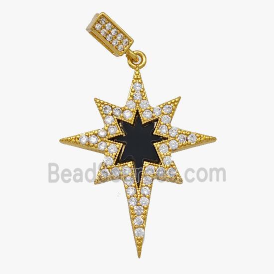 Copper pendant pave zircon, Gold Plated