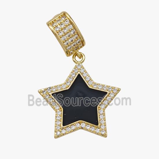 Copper pendant pave zircon, Gold Plated