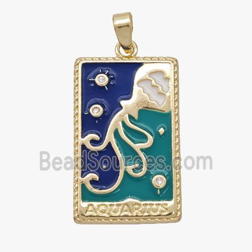 Copper pendant pave zircon, Gold Plated