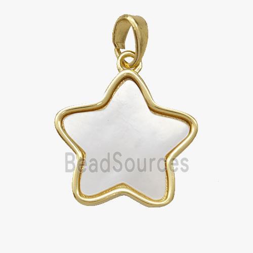 Copper pendant pave zircon, Gold Plated