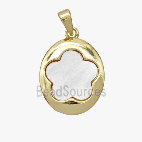 Copper pendant pave zircon, Gold Plated