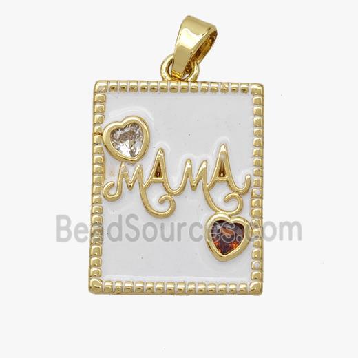 Copper pendant pave zircon, Gold Plated