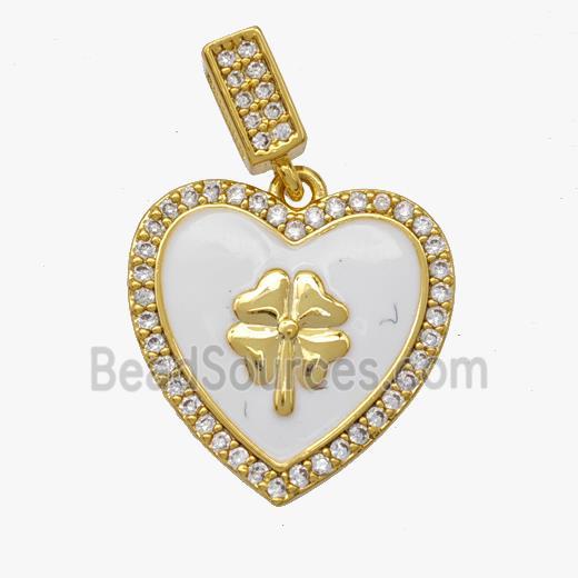 Copper pendant pave zircon, Gold Plated