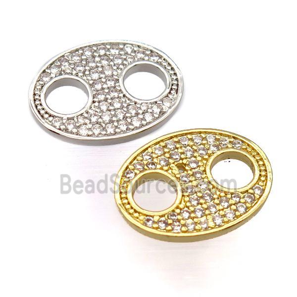 copper connector pave zircon, mixed