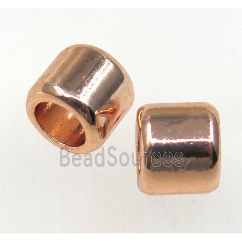 Colorfast copper tube beads, rose gold