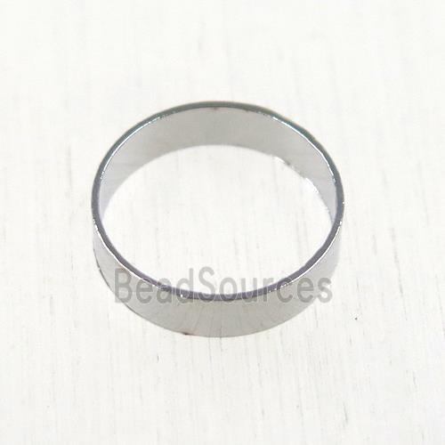 brass ring bead, platinum plated