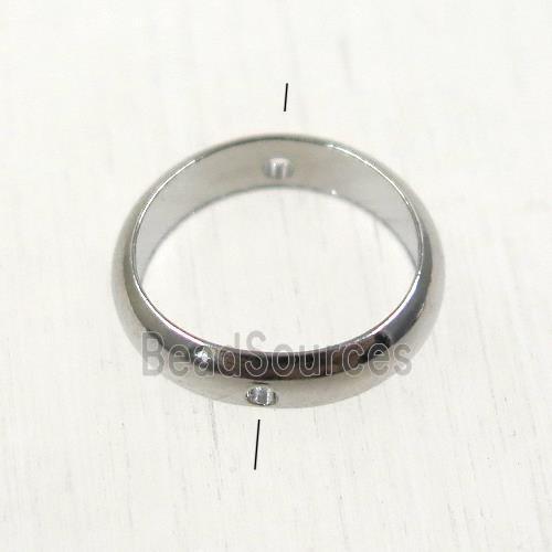 brass ring bead, platinum plated