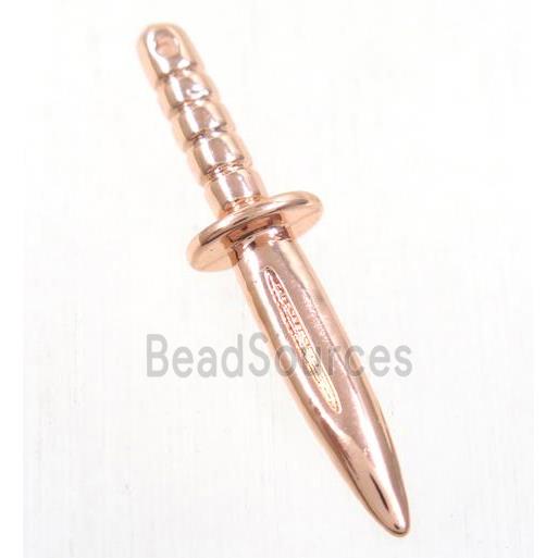 colorfast copper knife pendant, rose gold