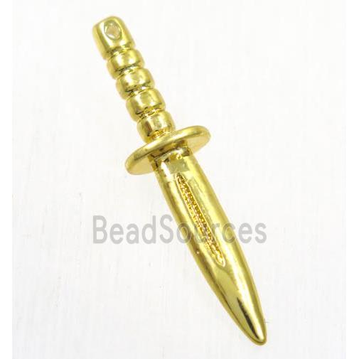 colorfast copper knife pendant, gold plated