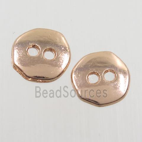 colorfast copper rulla beads, circle, rose gold