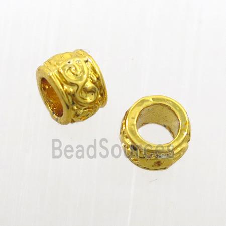 alloy rondelle beads, colorfast, gold plated