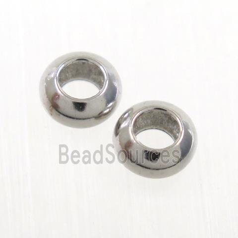 rondelle copper spacer beads, platinum plated