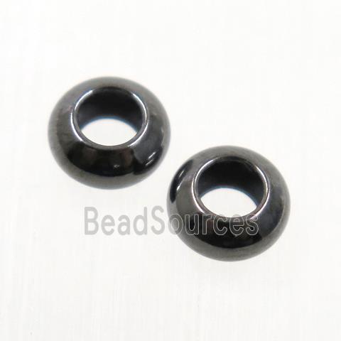 smooth copper beads, rondelle, black plated