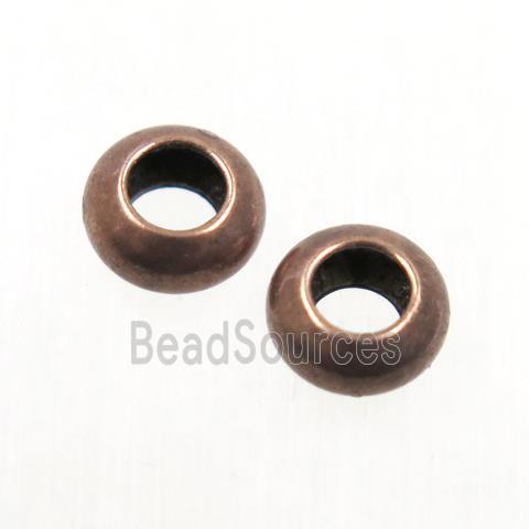 copper spacer beads, rondelle, antique red