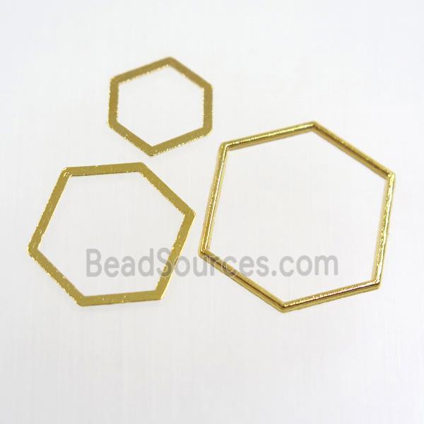 copper linker, hexagon, gold plated