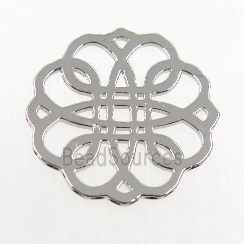 copper flower connector, platinum plated