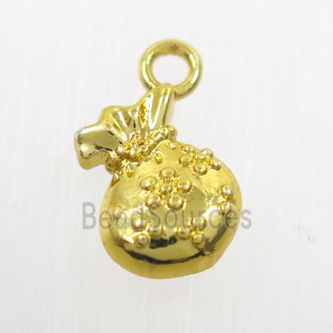 copper moneybag pendants, gold plated