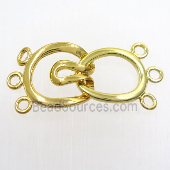 copper clasp, gold plated