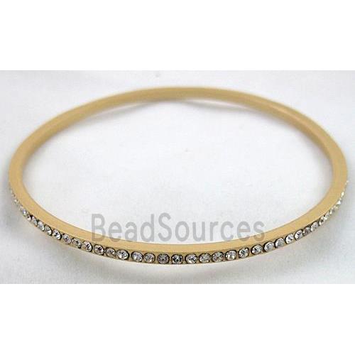 alloy bangles with rhinestone, duck-gold