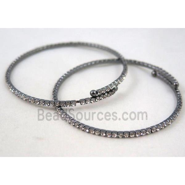 copper bangles paved rhinestone, black