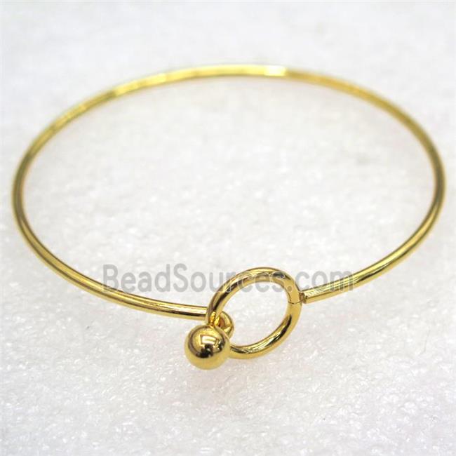 stainless steel cuff bangle, gold plated