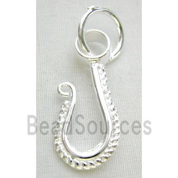 Silver Plated Copper J Clasp