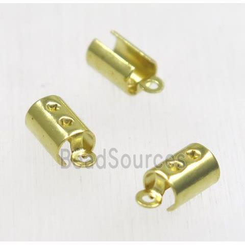 Raw brass crimp clip, cord end