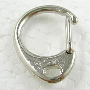 alloy Carabiner Clasp, platinum plated