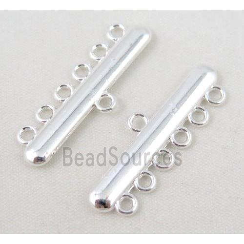 bracelet bar, alloy connector, silver plated