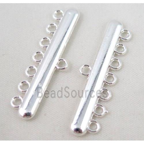 bracelet bar, alloy connector, silver plated