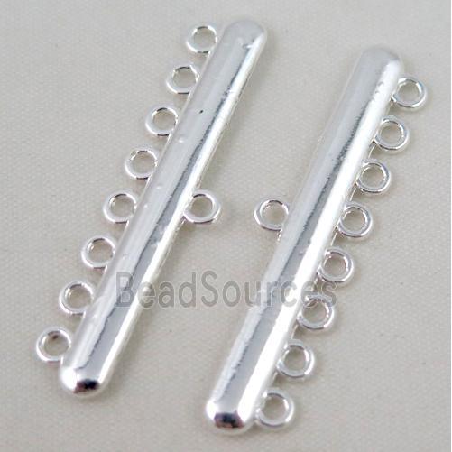 bracelet bar, alloy connector, silver plated