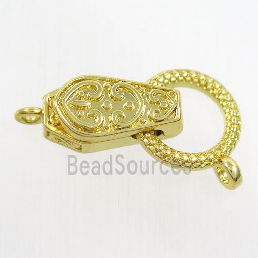 copper clasp, gold plated