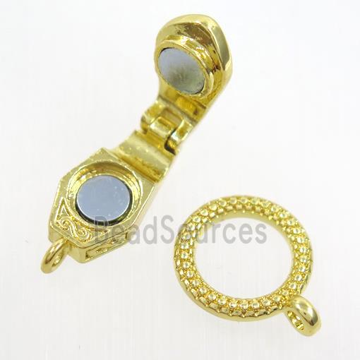 copper clasp, gold plated