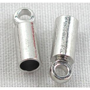 crimp cord end, tube, Copper, Platinum Plated