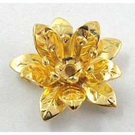 copper Flower beadcap, Golden Plated