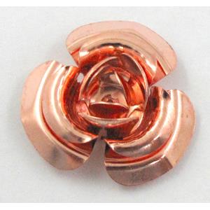 Rose bead, copper, Red copper Plated