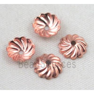 copper beadcaps, red copper