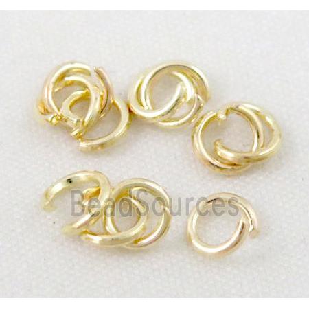 Open mouth Jump Rings, iron, light gold