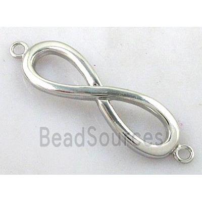 bracelet bar, copper connector bead, platinum plated