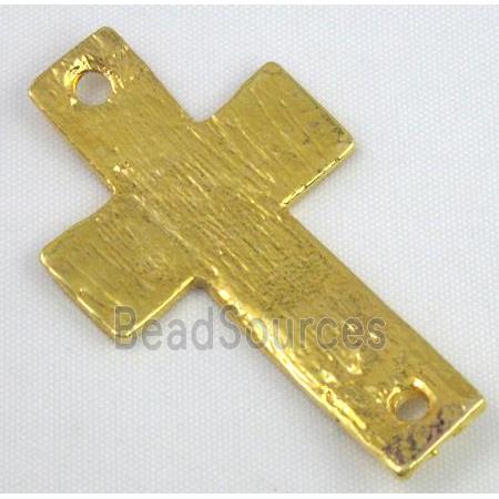 bracelet bar, cross, alloy connector, gold