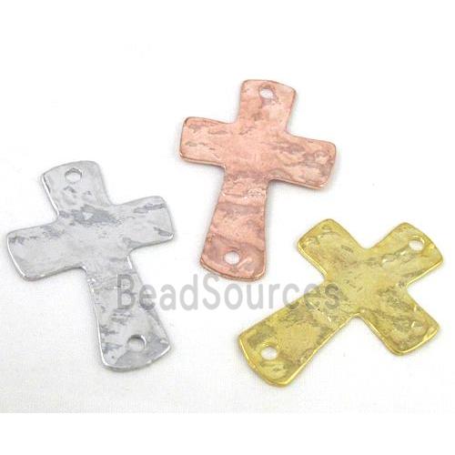 bracelet bar, cross, alloy connector, mixed color