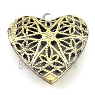 Locket, Heart Pendants, bronze