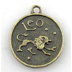 12 zodiac, Alloy pendant, bronze