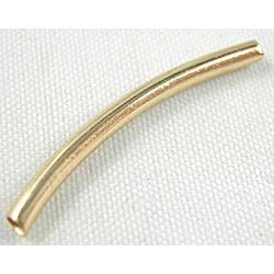 14K Gold Plated Light Curving Bracelet, necklace spacer Tube,Nickel Free