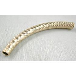 14K Gold Plated Light Curving Bracelet, necklace spacer Tube,Nickel Free